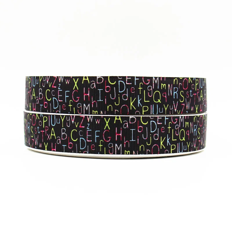 wm 10 yards lot 7/8inch 22mm 151027017 letter design printed grosgrain ribbon | Дом и сад
