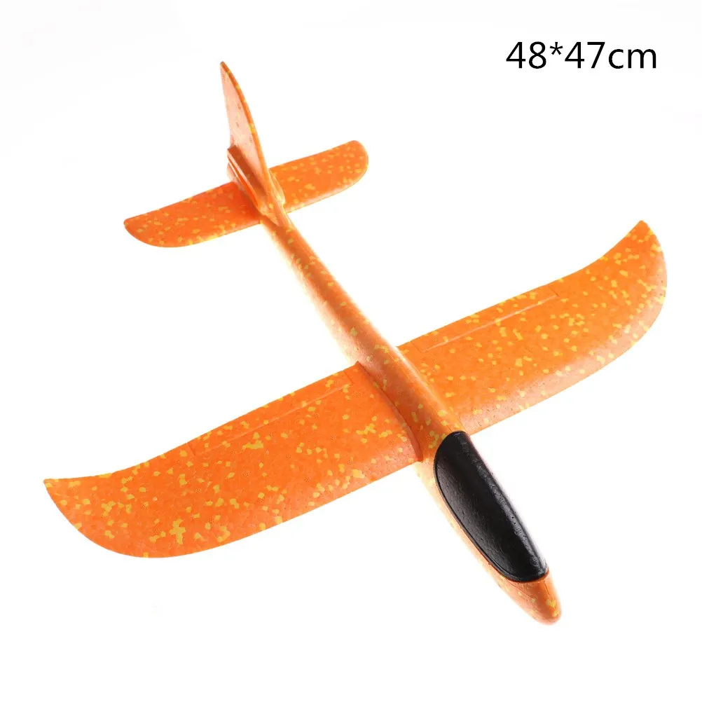 48cm orange 15 видов стилей EVA самолет из пенопласта ручной запуск метательный планер инерционный пенный самолет модель самолета игрушки для улицы - Цвет: 48cm orange