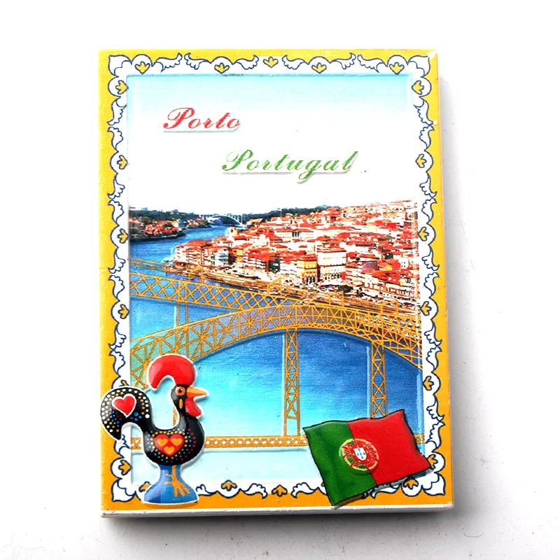 Порто Петух и строительная машина печать 3D смолы холодильник магнит Туризм