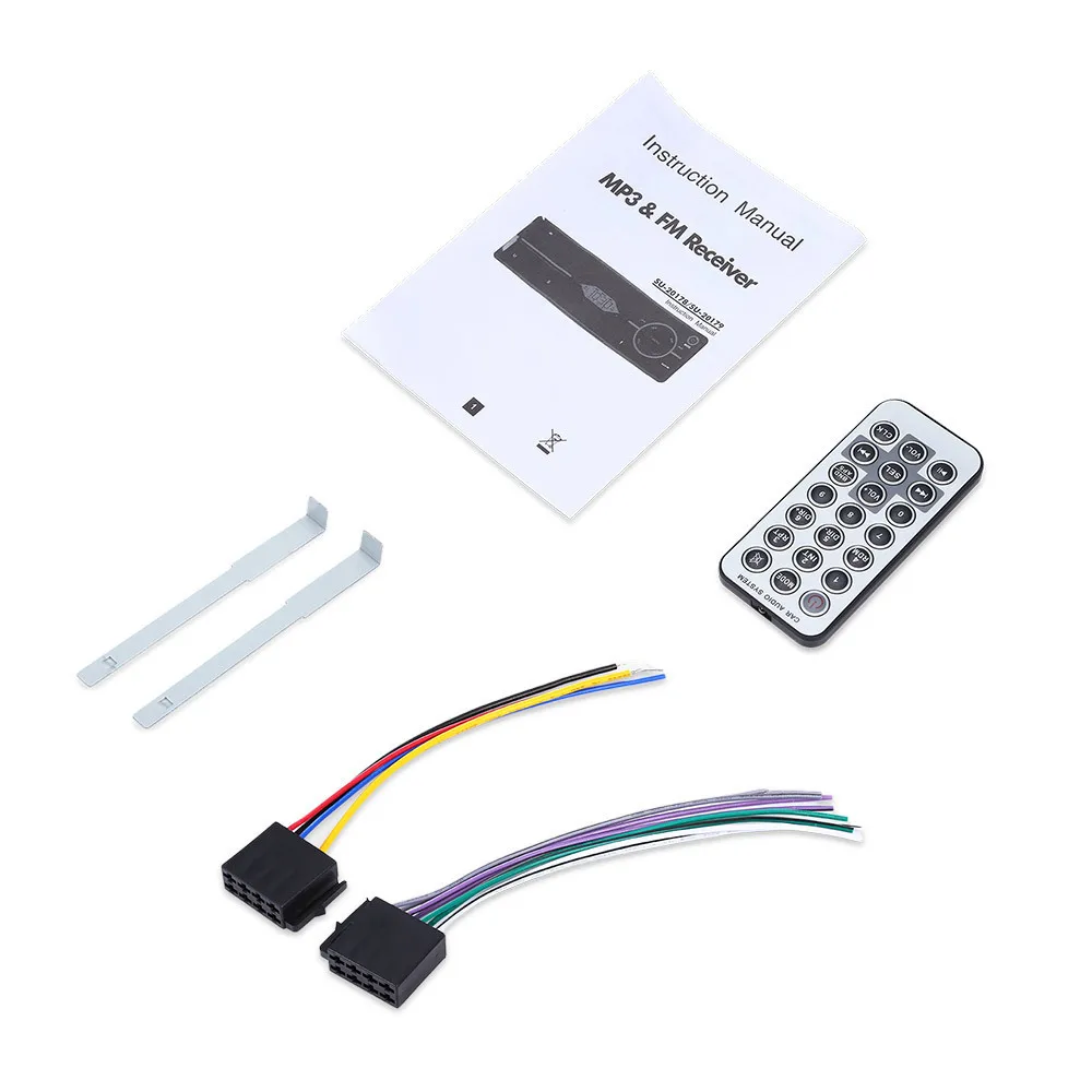 1 Din автомобильный радиоплеер Bluetooth Автомобильный MP3 плеер FM Aux USB TF стерео аудио с