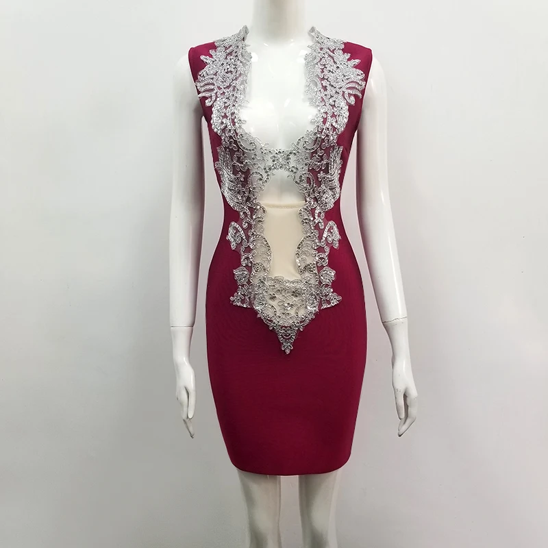 2018 женское белое красное розовое бордовое черное элегантное Бандажное платье с