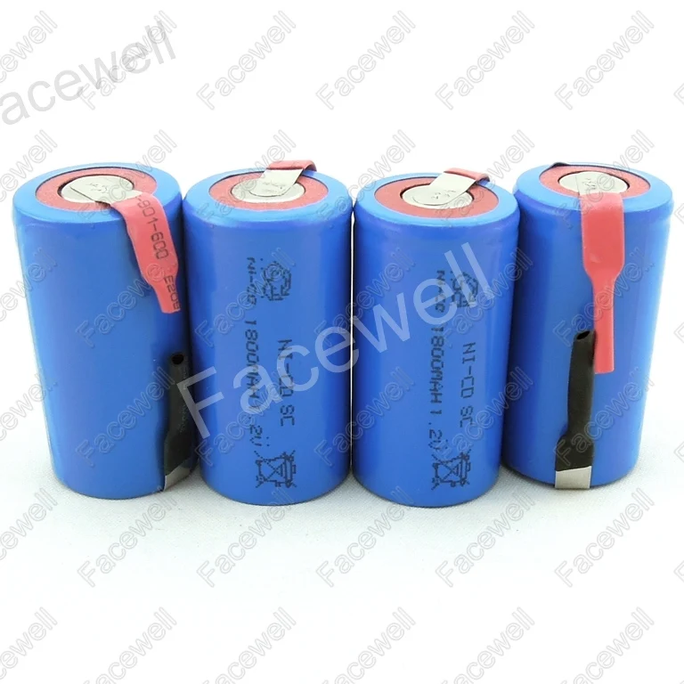 12 шт. Sub C SC 1 2 v nicd Батарея 1800mAh 20A Ni CD sc упаковка батарея sub c ni cd subc 7 1800mah батарея|nicd