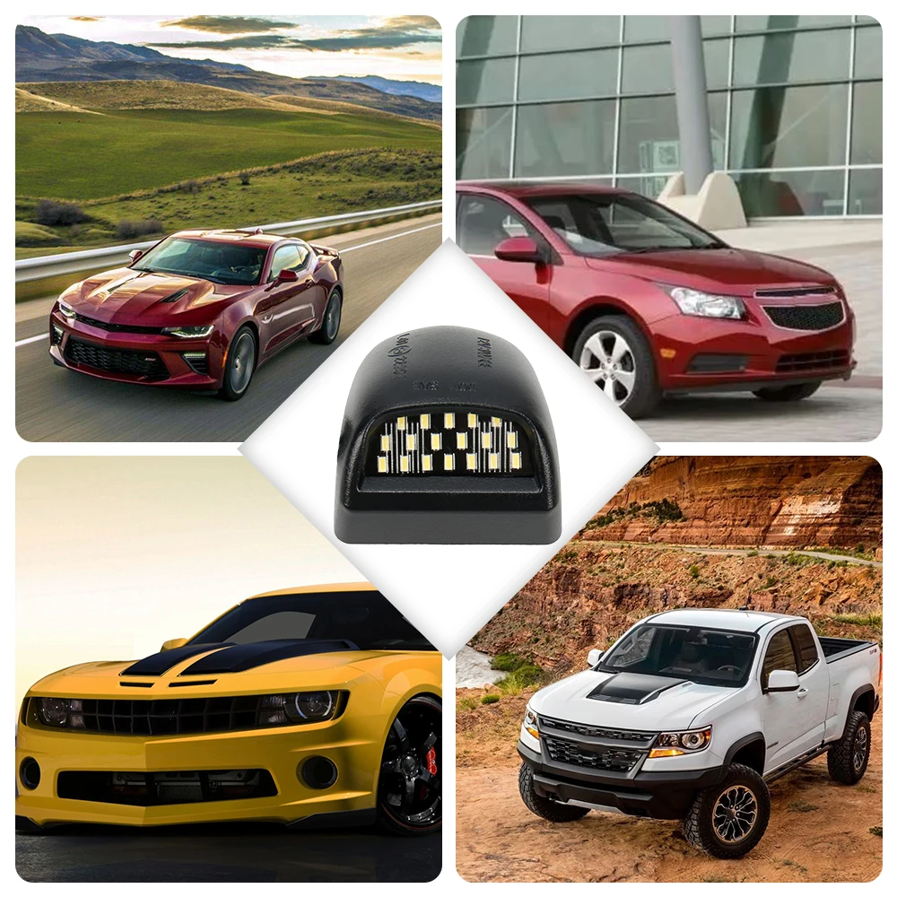 2 шт./пара светодиодный фонарь номерного знака для Chevrolet 12 V 18 светодиодный Белый свет автомобиля автомобильные сигнальные лампы