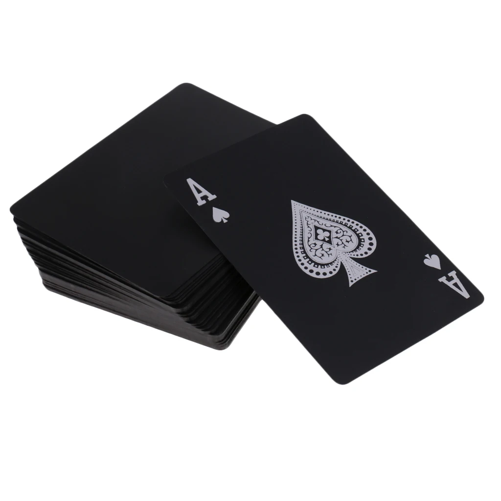 1 Палуба черный водонепроницаемый пластиковый покер ПВХ игральные карты игры Pokers