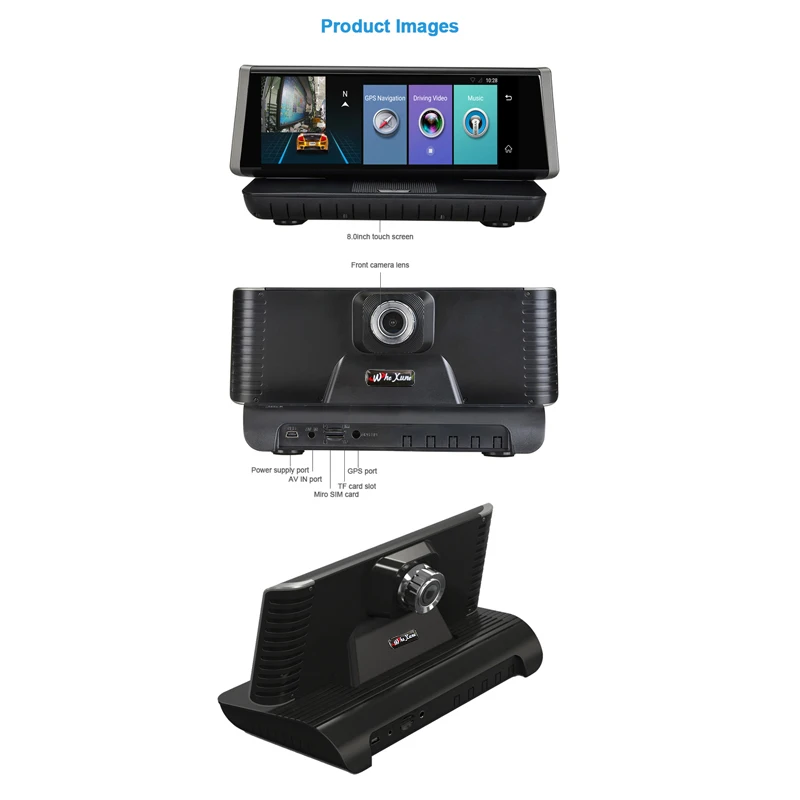 Whexune 2018 Новый 8 &quotАвтомобильный видеорегистратор 4 г Android WiFi GPS touch Full HD 1080 P видео