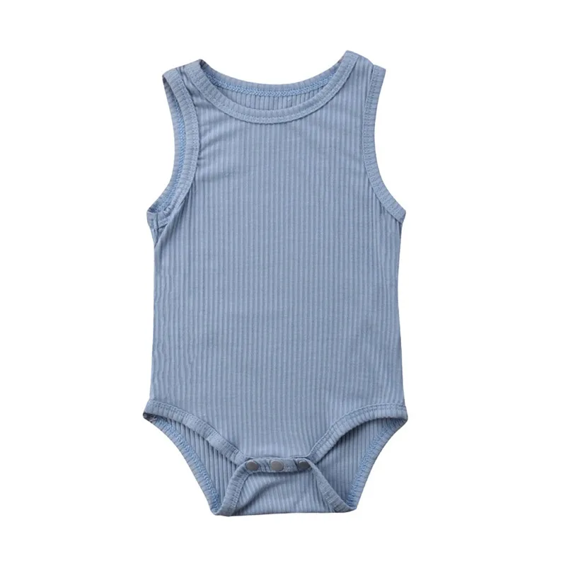 Детский однотонный комбинезон без рукавов для новорожденных|Боди малышек| |