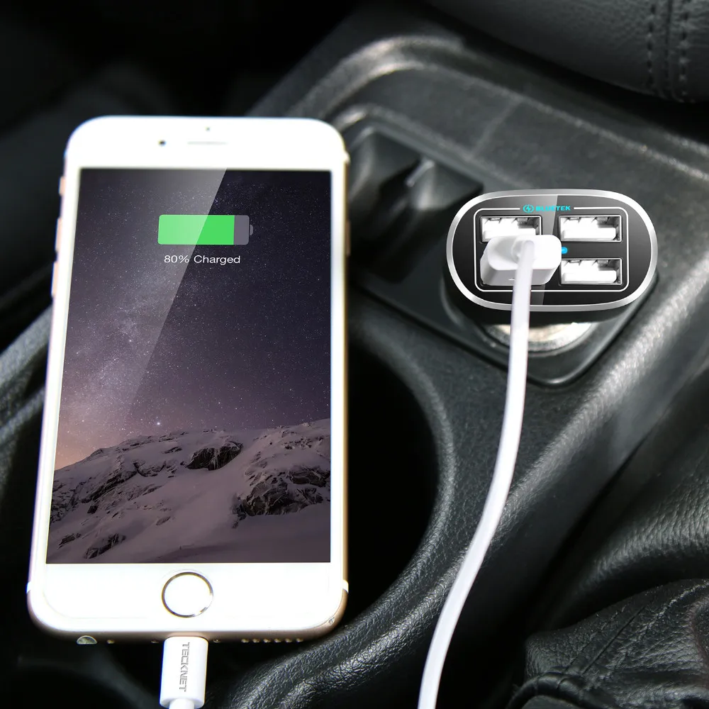 TeckNet USB Автомобильное зарядное устройство 9.6A/48 Вт 4 порта USB Автомобильное зарядное устройство с технологией Smart Charge зарядное устройство для мобильного телефона для iPhone samsung LG