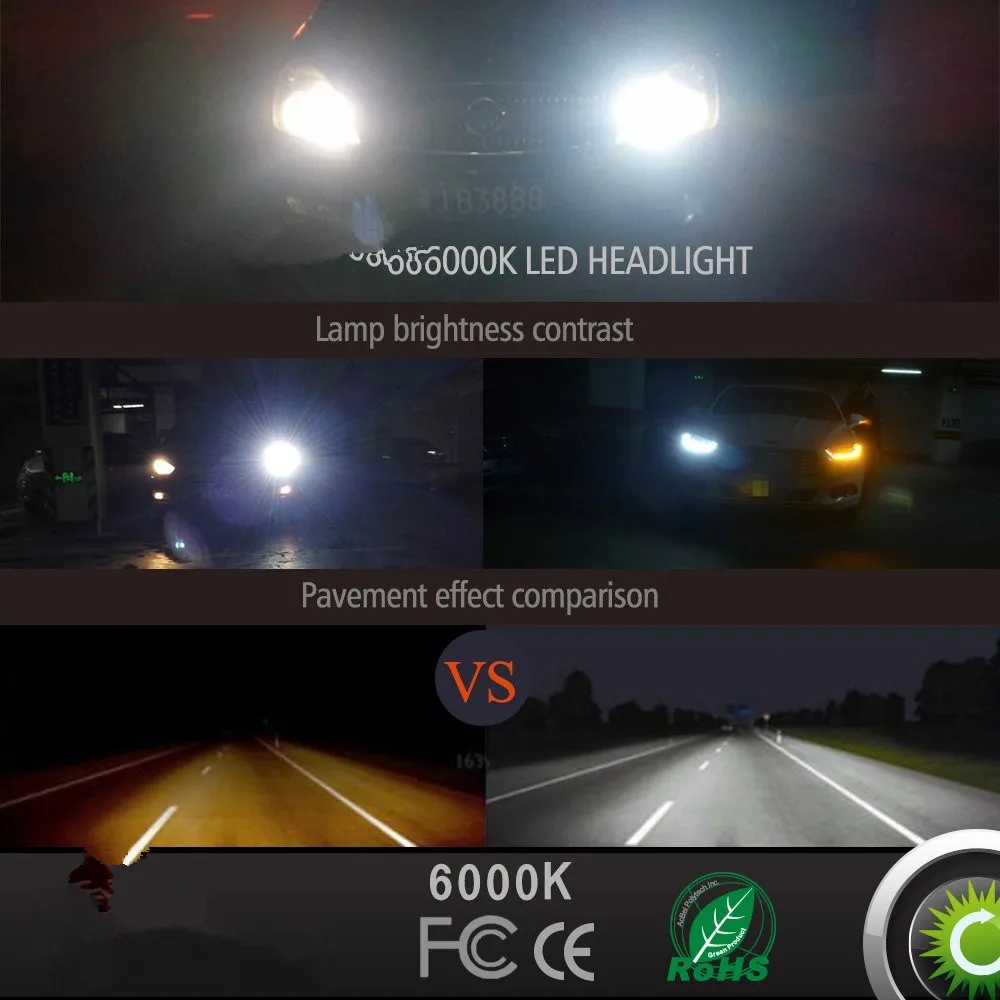 Комплект Автомобильных СВЕТОДИОДНЫХ Фар H4 80 Вт COB 6000 K|Передние LED-фары для авто| |