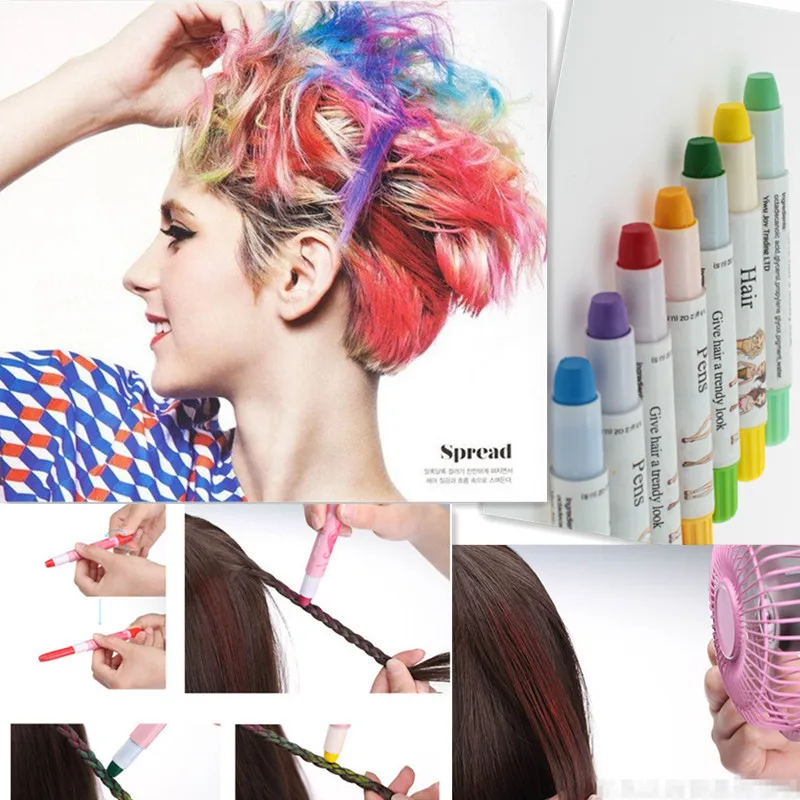 1 piece 2015 new temporary hair cream DYE color chalk crayon pen 12 COLORS wholesale beauty paint free shipping/H319 | Красота и