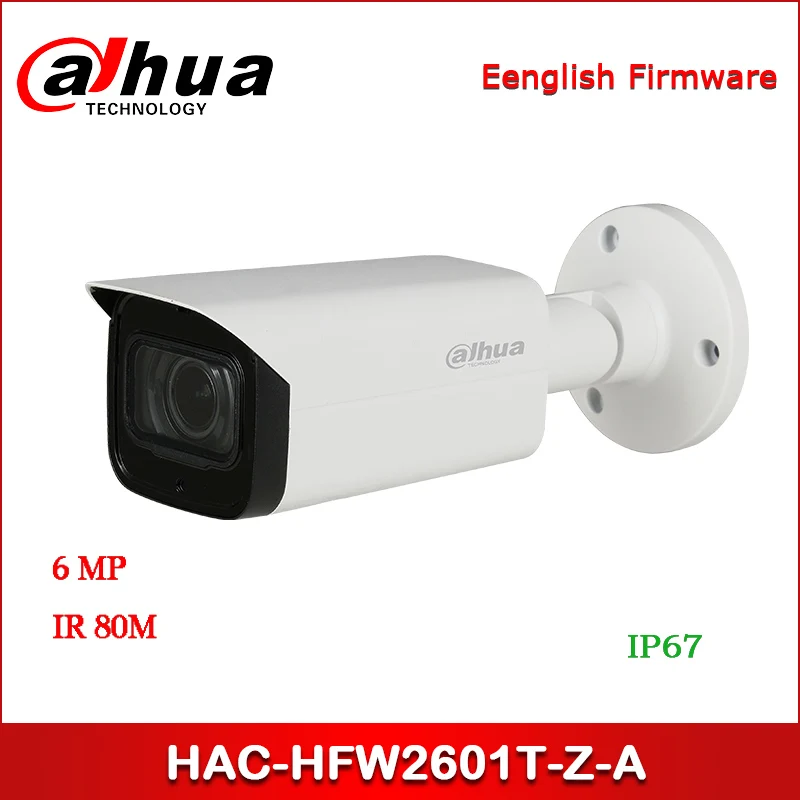 Dahua HAC HFW2601T Z A 6MP WDR HDCVI IR Bullet камера 2 7 13 5 мм моторизованный объектив Встроенный