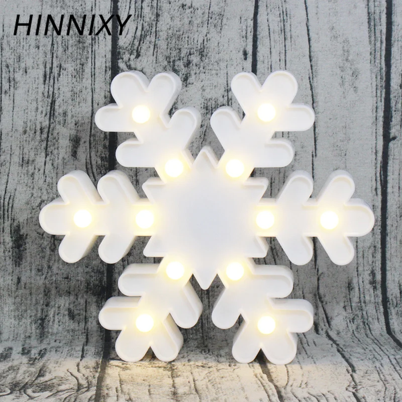 Hinnixy LED 3D ночные светильники Милая Снежинка Форма звезда синяя Луна облако белый
