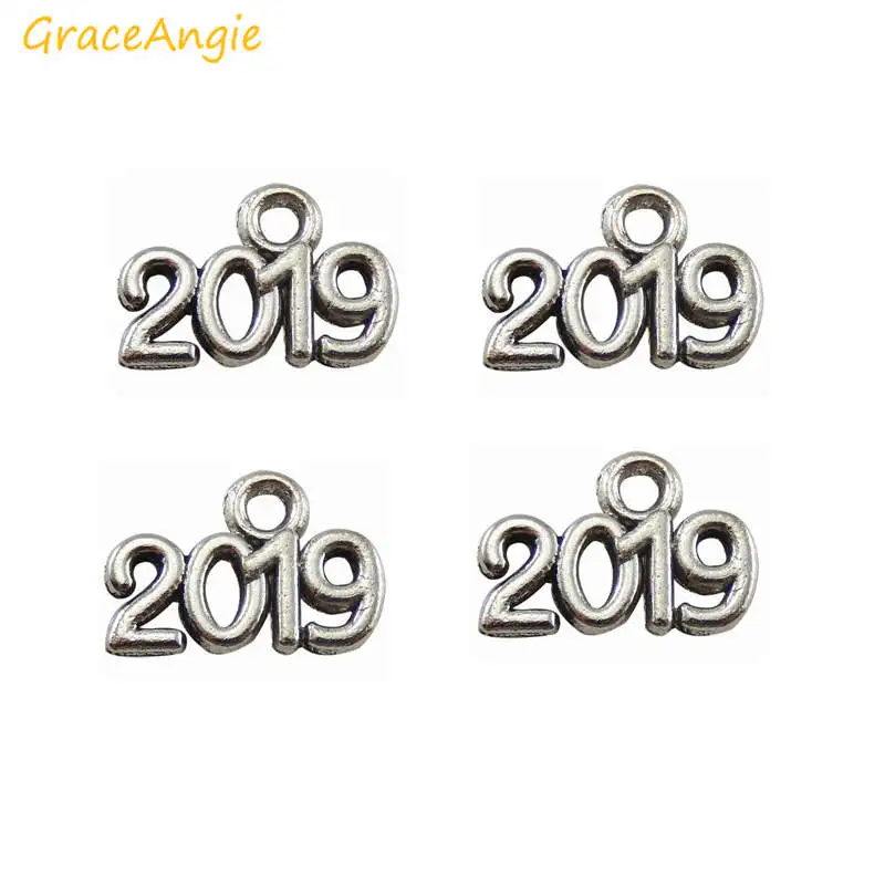 100 шт. номер 2018 2019 2020 Бронзовый Золотой сплав цинка шармы браслет ожерелье брелок