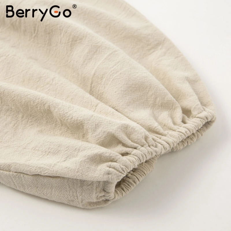 BerryGo льняные платья, женское платье-рубашка, платье с длинным рукавом, элегантное женское платье на пуговицах, vestidos, винтажные летние мини платья, повседневные
