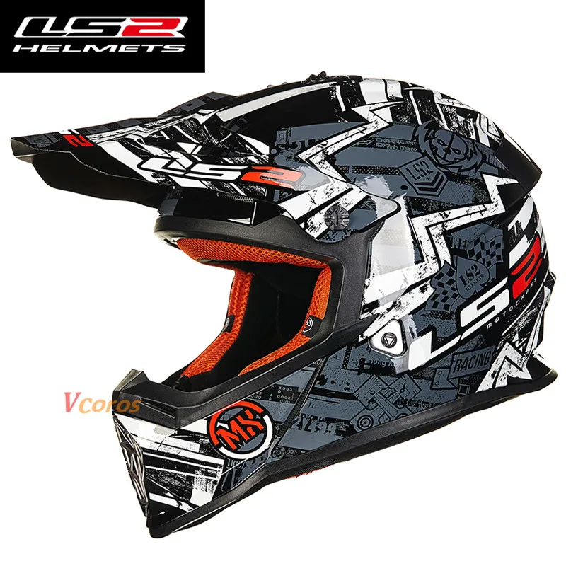 100% оригинал LS2 MX437 atv dirtbike cross moto rcycle мотоциклетный шлем для кросса внедорожный