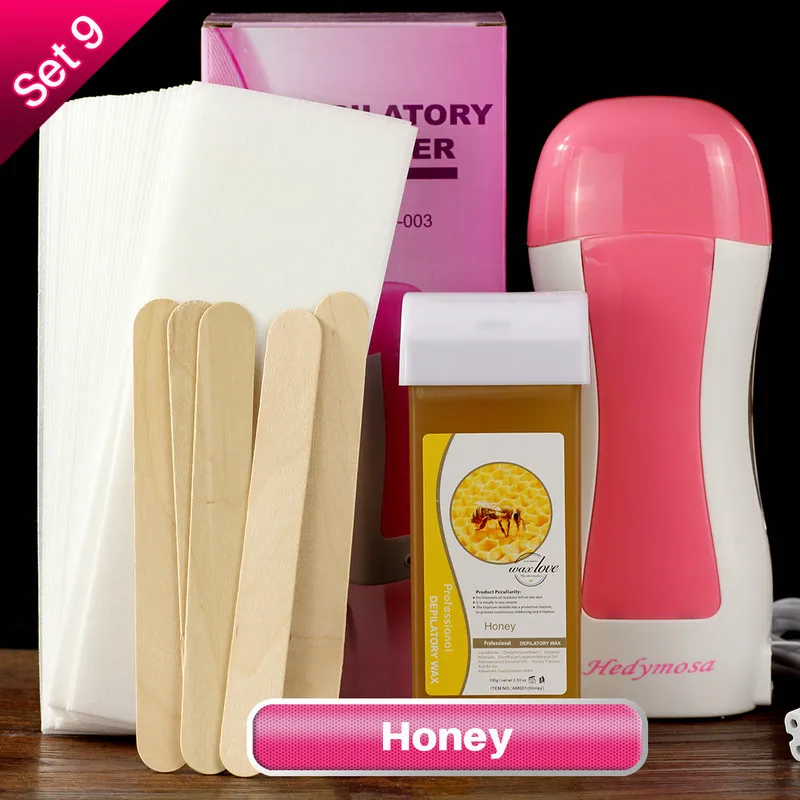 Set9 Honey Hedymosa брендовая Вощеная Машинка для удаления волос, депиляция, электрическая эпиляция, эпилятор для лица и тела, для бритья женщин, 110 В/220 В - Цвет: Set9 Honey