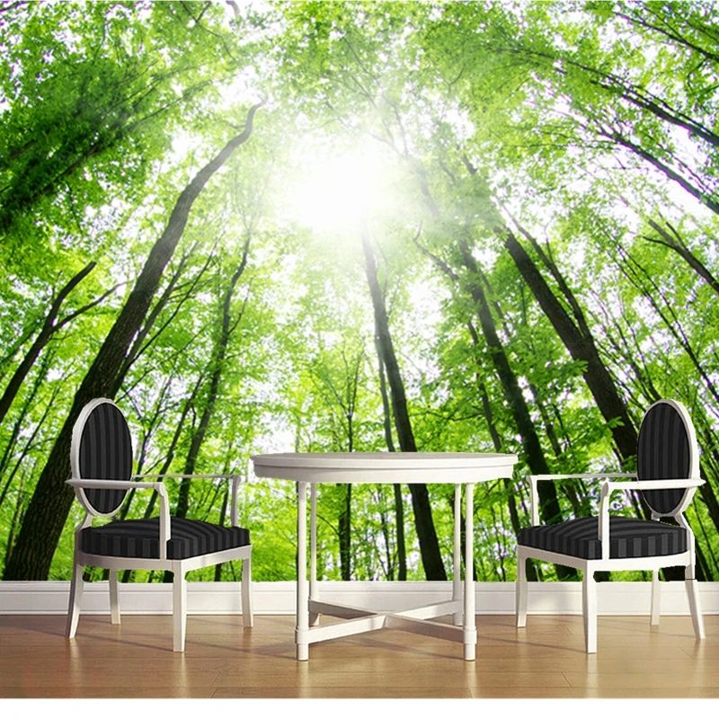 Пользовательские обои с природным ландшафтом солнечный лес фотообои для