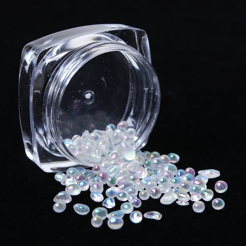 7 цветов нерегулярный натуральный камень для ногтей кристалл Хамелеон AB бусины 3D