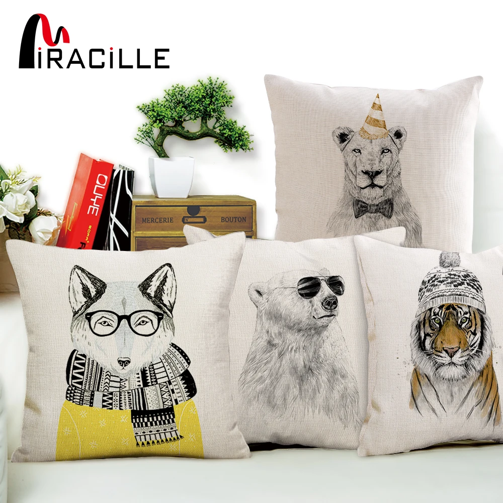 Miracille хипстерский тигровый льняной Хлопковый чехол для подушки индивидуальный