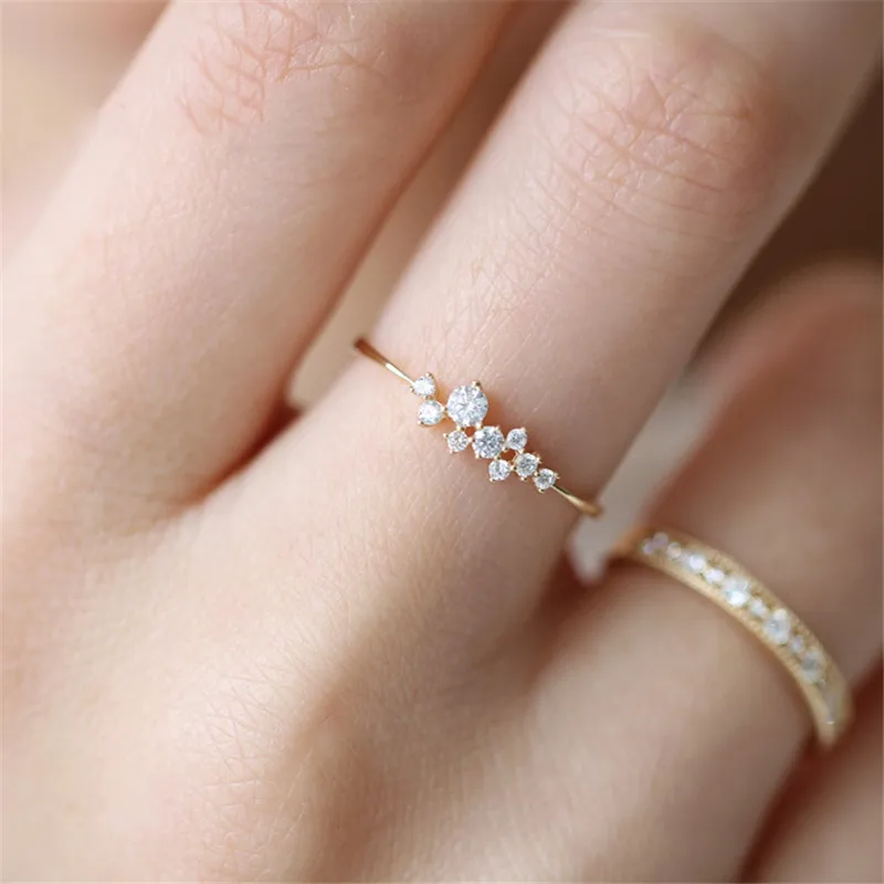 

Crystal Zirconia Simple Rings for Women Anti Allergies Wedding Ring