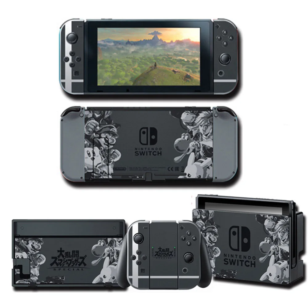 super1 NS игра Super SmashBros. Протектор кожи наклейка для nintendo Switch NS консоли+ контроллер+ подставка держатель защитная пленка - Цвет: super1