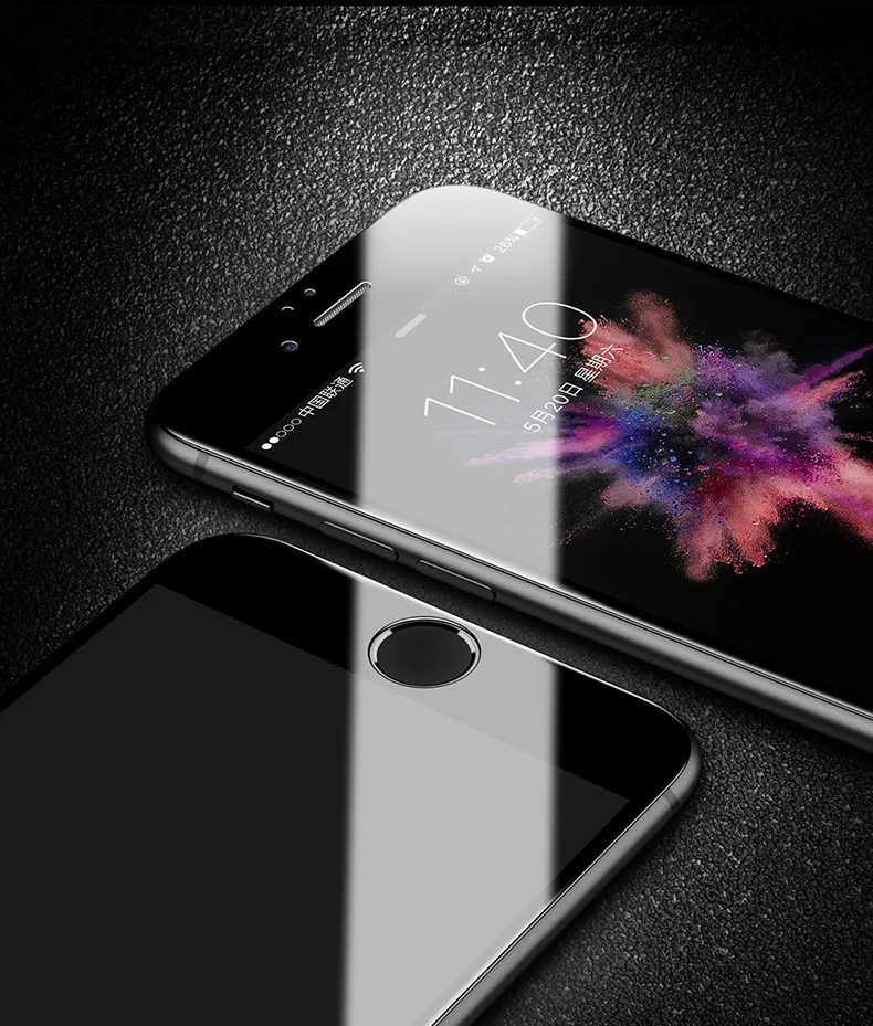 NFH 4D стекло для iPhone 8 Plus протектор экрана круглый изогнутый край Премиум закаленное Полное покрытие для iPhone на X 6s защитная пленка