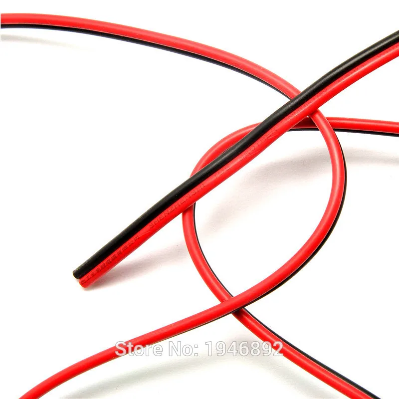 Светодиодный медный кабель красный с черным кабелем параллельный внешнему