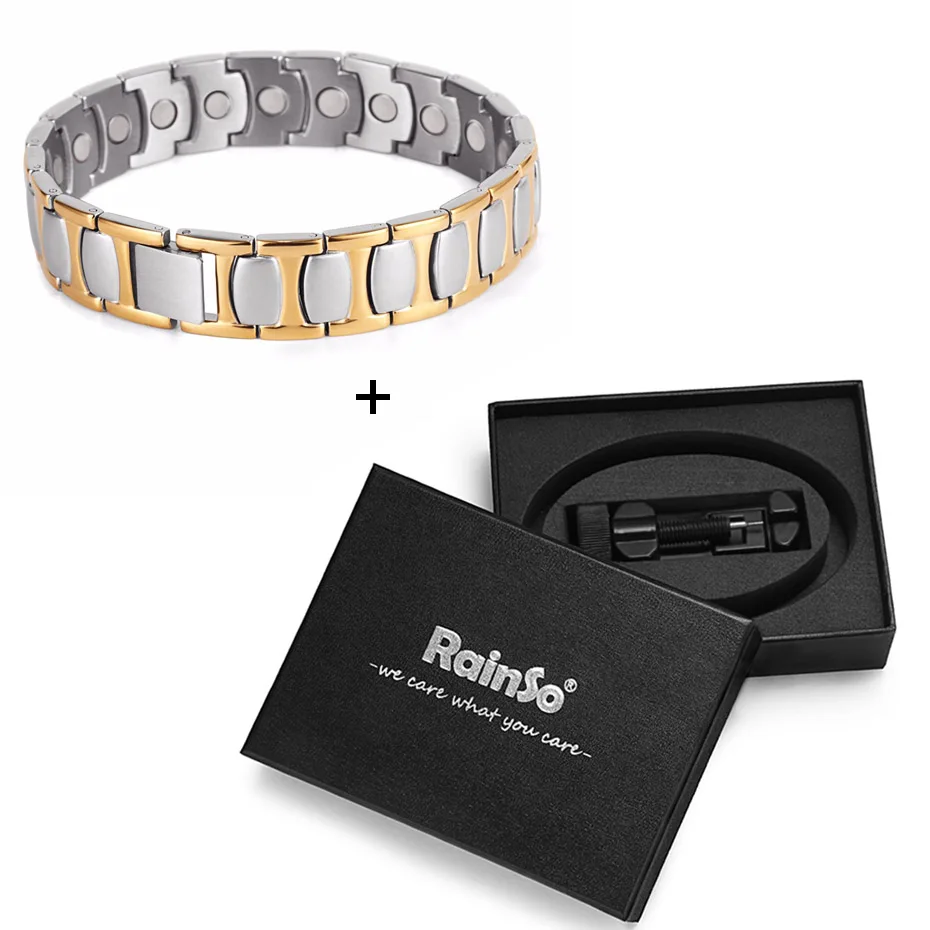 RainSo Исцеления Магнитный Браслет Для мужчин женщина Титан здравоохранения магнит