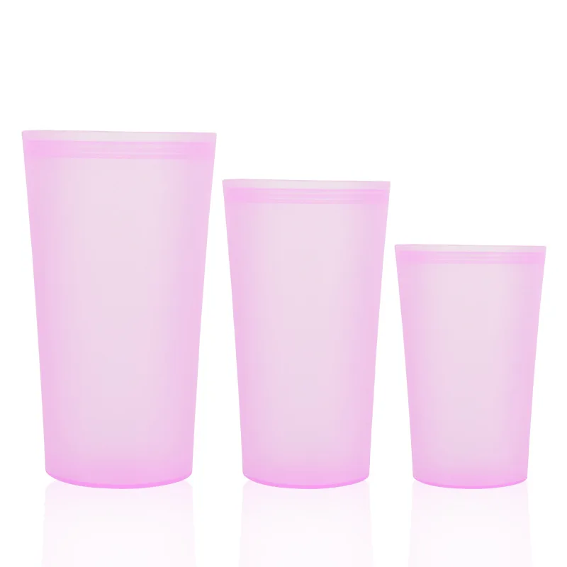 PinkCup 3 шт силиконовый мешок контейнеры для хранения пищевых продуктов герметичная миска для свежей еды многоразовая сумка на молнии многоразовые контейнеры для хранения фруктов и овощей - Цвет: PinkCup