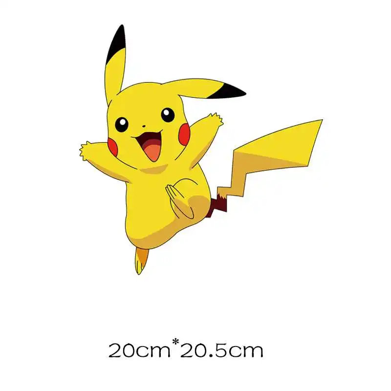 Pikachu iron on patches Pokemon go stripes on clothes stickers heat-sensitive patch application of one applique heat transfer - Цвет: a