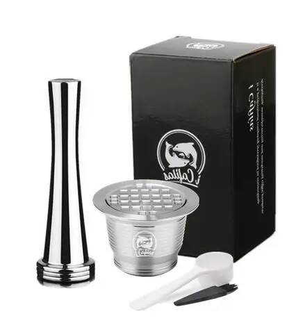 1pxCapsule1pxTwithB Капсулы из нержавеющей стали с квадратным отверстием Nespresso многоразовые капсулы - Цвет: 1pxCapsule1pxTwithB