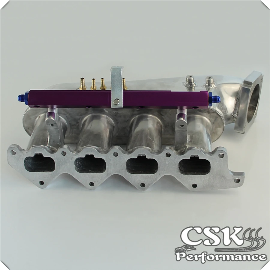 Purple Впускной коллектор+ Топливная рейка для Mitsubishi Lancer Evolution 4G63 EVO 4-9 фиолетовый/черный/синий - Цвет: Purple