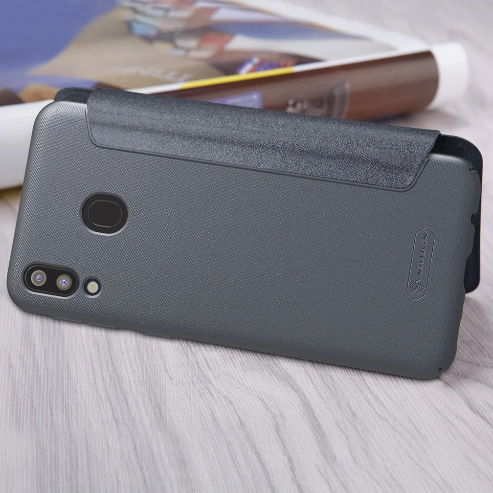 Для samsung Galaxy M20 чехол NILLKIN блестящий роскошный Флип кожаный чехол Роскошный тонкий чехол для samsung M20 Nilkin чехол для телефона