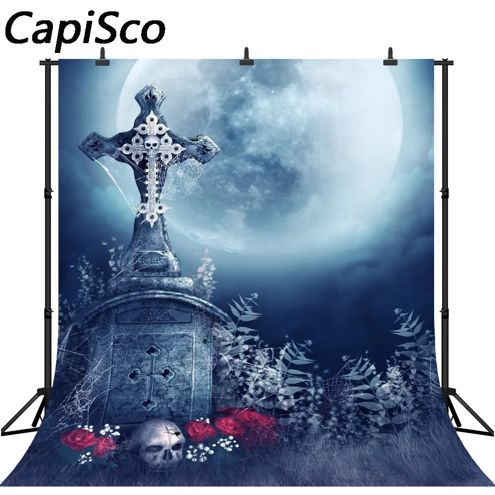 Бесшовные фоны для фотосъемки Capisco страшное кладбище Череп роза Хэллоуин