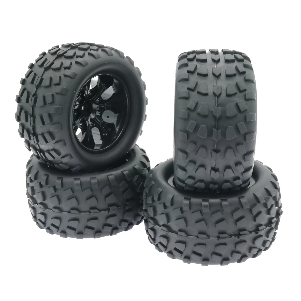 4PCS/Set 7Spoke 10Spoke 14Spoke Wheel Rim Tyre/tire Set for 1:10 Big Foot Monster Truck 125mm ToysModel Car Remote Control 94108 | Игрушки и