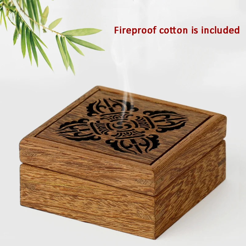 

Rosewood wenge square pierced wood incense burner room pomander solid wood incense