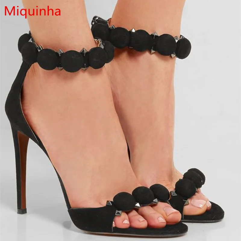 Miquinha/Роскошные брендовые украшенные женские сандалии с открытым носком и