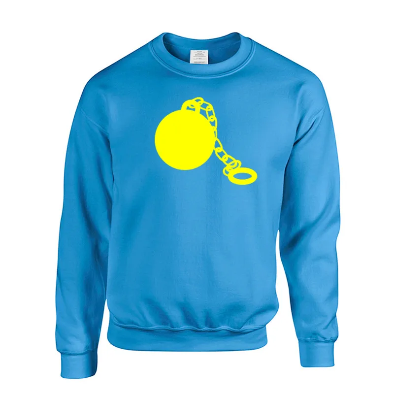 Free delivery BALL AND CHAIN PRISONER CONVICT ESCAPEE FUGITIVE Print Anime Fashion Streetwear Fitness Men's Sportswear Hoodies | Мужская