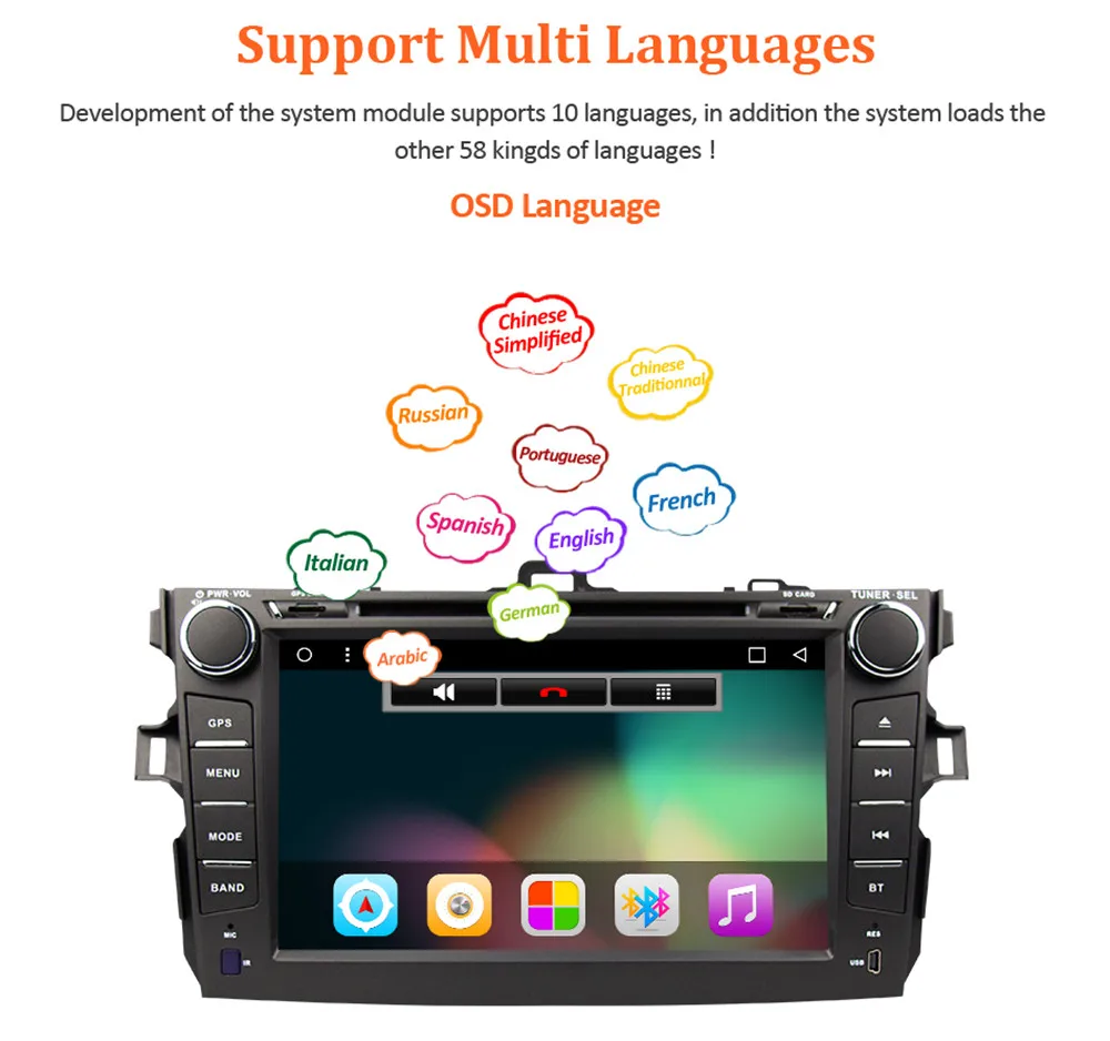 Android 9 1 автомобильный DVD плеер GPS навигация для Toyota Corolla 8 &quot2DIN универсальный