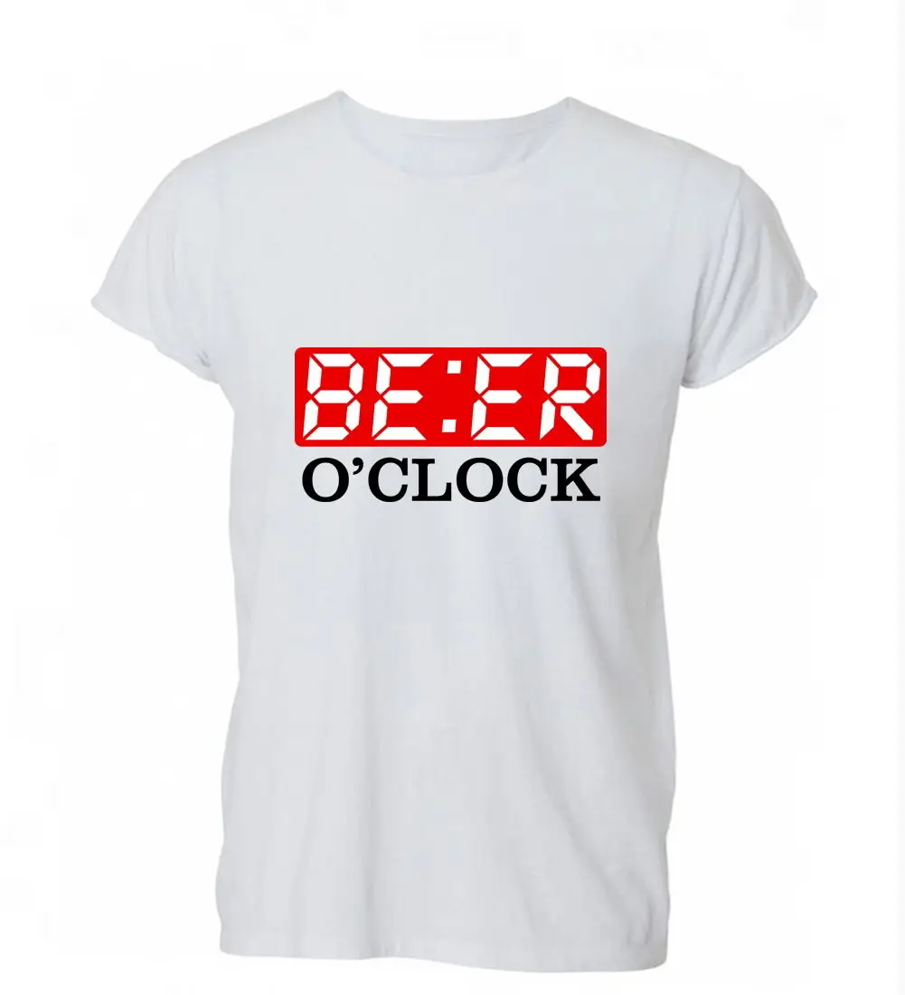 

2019 Summer Fashion Casual Men O-Neck T Shirt Beer O Clock Funny Time Booze Alcohol Drink T Shirt Tshirt Mens Womens Gift