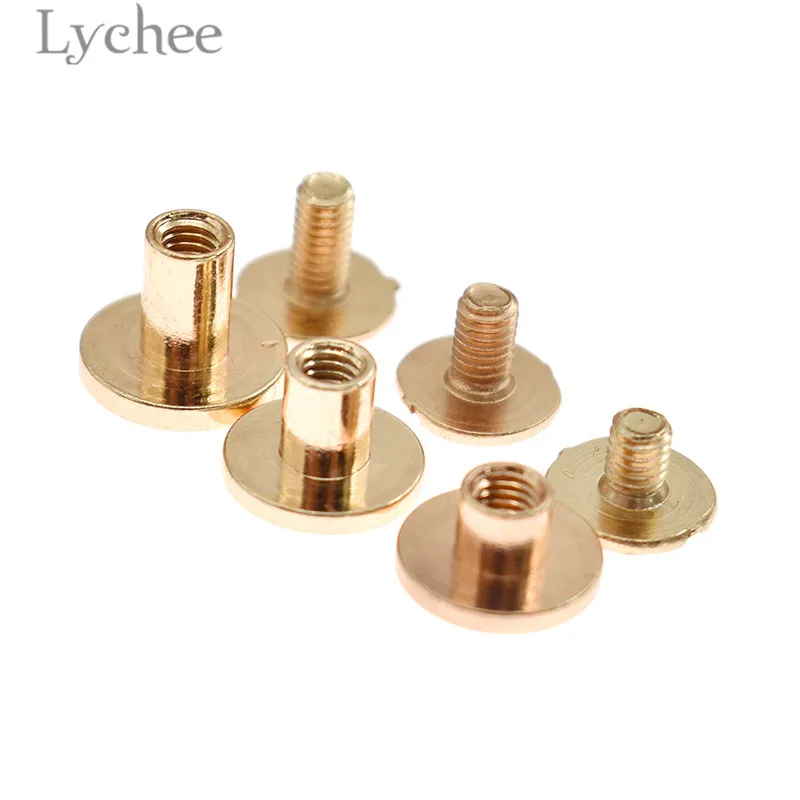 Lychee 20 шт. 5 мм/6 мм/8 мм винтовые заклепки из твердой латуни металлические заклёпки
