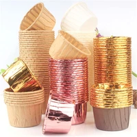 10pcs golden muffin cupcake paper cup oilproof cupcake liner baking cup tray case wedding party caissettes cupcake wrapper paper