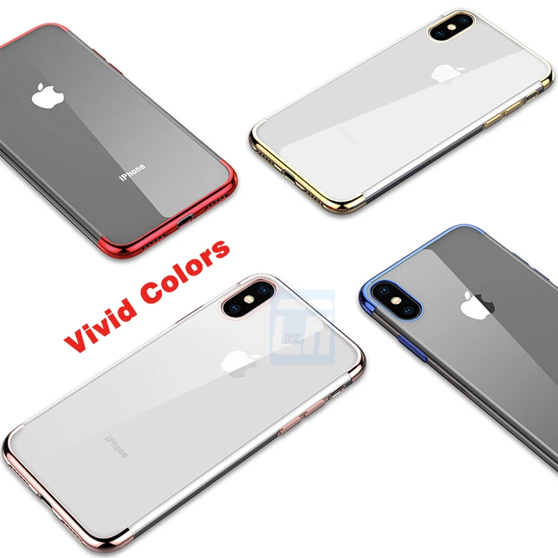 Роскошный мягкий ТПУ силиконовый чехол для iPhone X 8 7 6s Plus защитный телефона