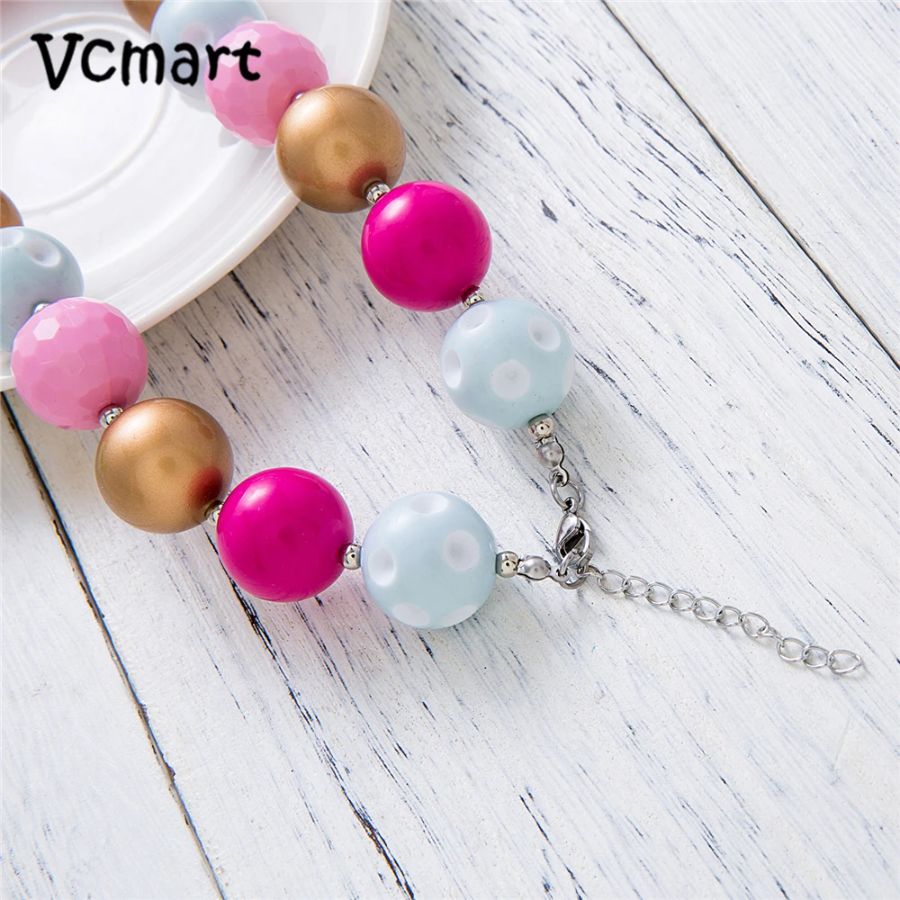 Vcmart 2018 новейшее розовое милое ожерелье для маленькой девочки массивное из