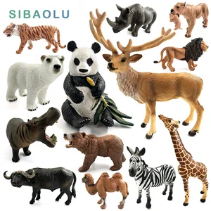 Олень, бегемот, панда, носорог, полярный медведь, олень, жираф, лось, Зебра, верблюд, буйвол, фигурка животного, украшение для дома