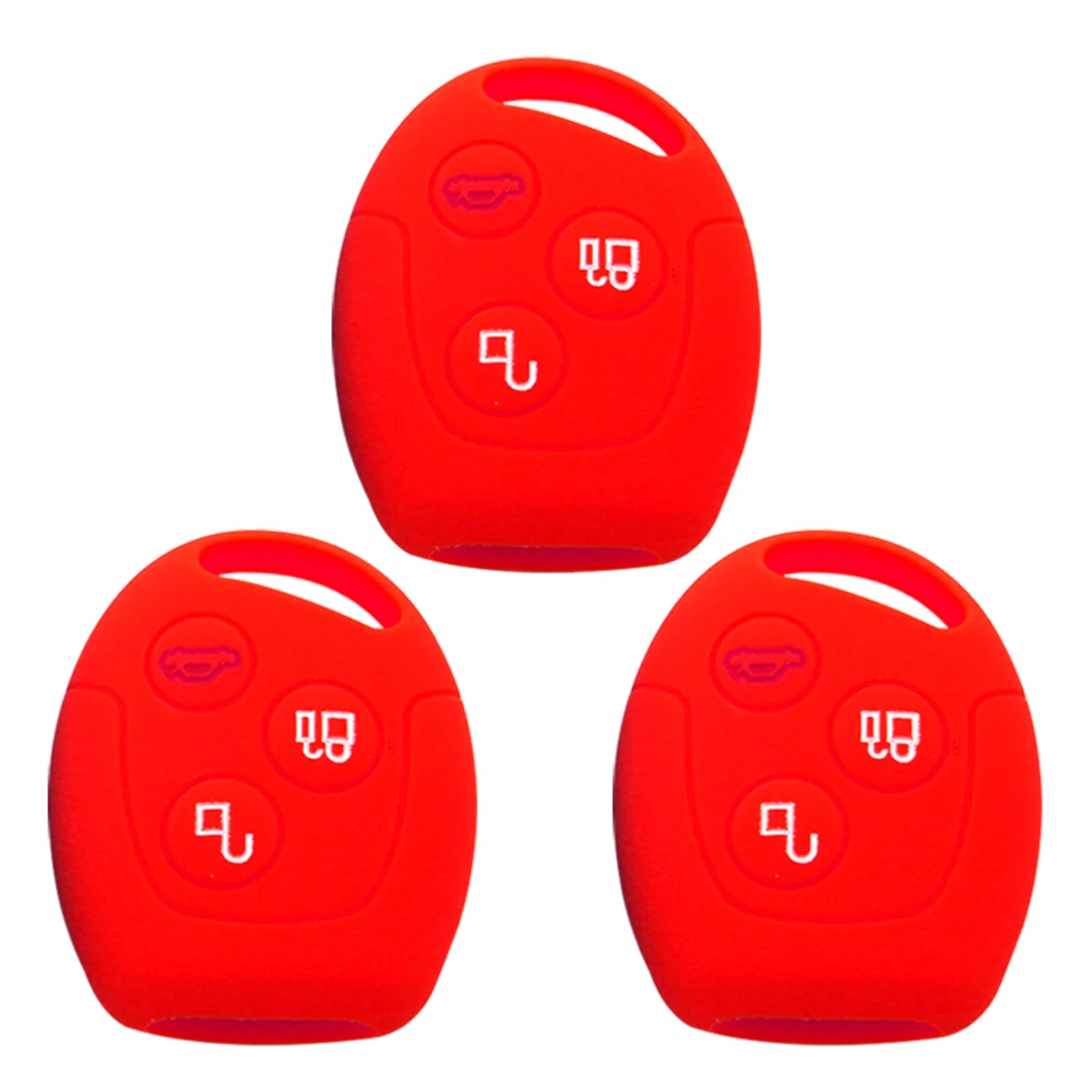 

Dewtreetali 3 Buttons Silicone Car Key FOB Case Cover Set For Ford Focus Mondeo Festiva Fusion Suit Fiesta KA Remote Protector