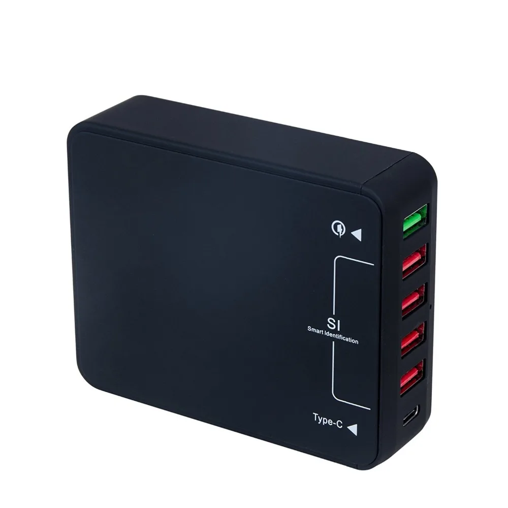 Зарядное устройство USB настольное зарядное 60 Вт QC 3 0 Type C 6 портовая зарядная