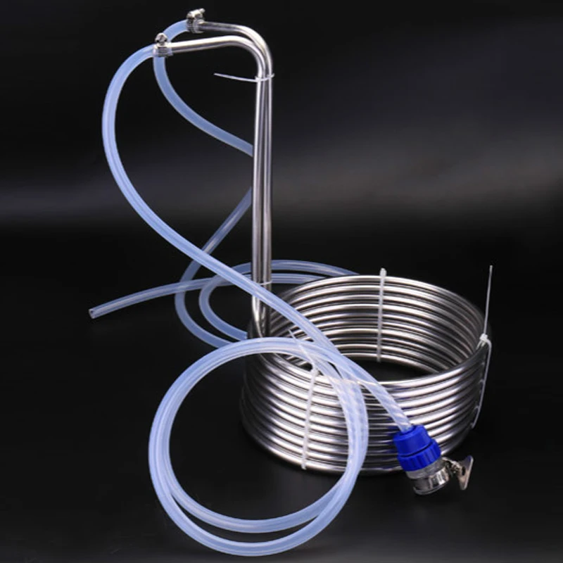 

Stainless Steel Immersion Wort Chiller elevated Coils Home Brew Beer With Silicone Tubing - Home Brew