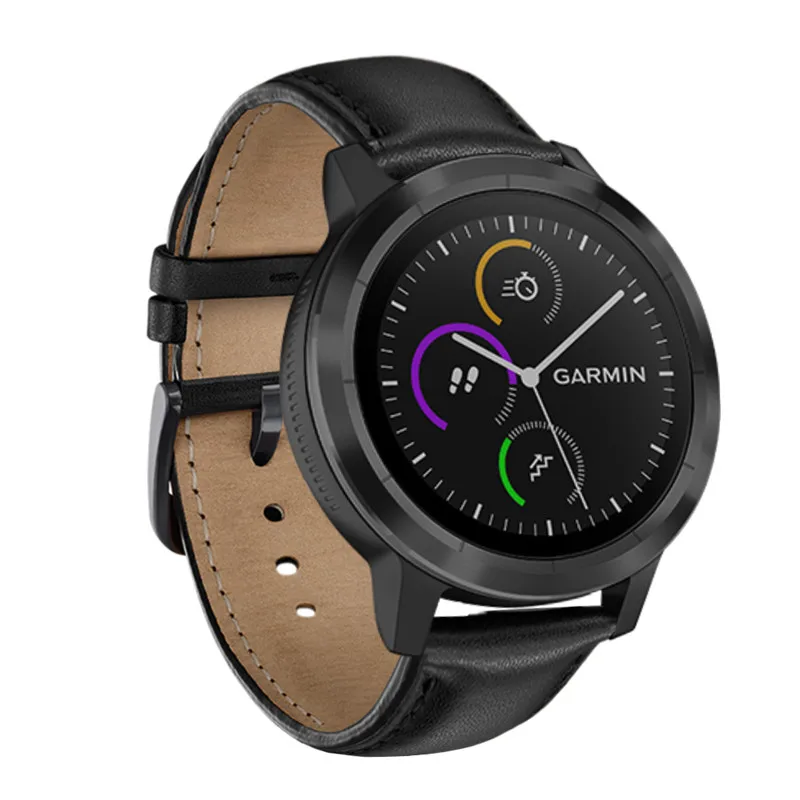 20mm High quality Leather bracelet For Garmin Venu vivoactive 3 music Forerunner 245 645 strap Smart Watch Quick release band