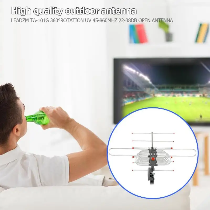 Leadzm TA 101G ТВ антенна вращение на 360 градусов УФ 45 860 МГц 22 38дб VHF1 12/UHF21 69 наружная