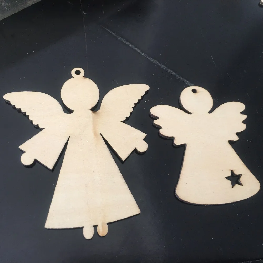 

10pcs/bag Angel Style Wood Decorations Modern Home Decor Natural Wood Wall Hanging Birthday & Festival Party Craft Ornament